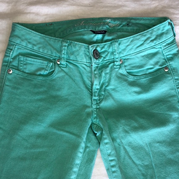American Eagle Teal Jeans - Picture 3 of 7